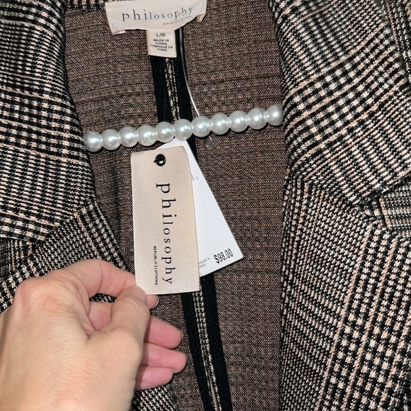 Philosophy Plaid Long Blazer Jacket nwt - Picture 4 of 8